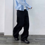 Shadow Black Seamed Wide Trousers