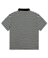 XTT128 Border Stripe Pique Collar T-Shirt (BLACK)