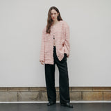 [Unisex] オーバーフィットツイードジャケット Pink