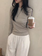 Diano Border Long Sleeve T-shirt (4color)