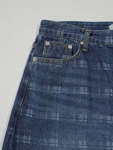 (UNISEX) Check Wide Denim Pants