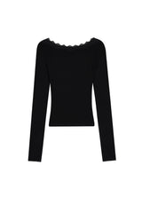 Camille Basic Lace Top, Black