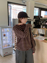 [unisex] Killshud Button Stripe Hoodie