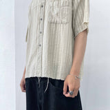 Crumpled Texture Line-Detail Pants
