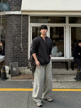 ダンストリップヘンリーTシャツ