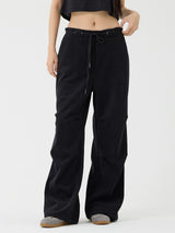 Chin Non-Obi Low-Rise Pants, Black