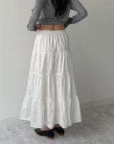 Aco Tiered Flare Long Skirt