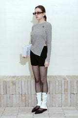 レトロアシンメトリックトップ_MELANGE GREY