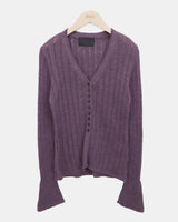Brel Button Detail Ribbed Slim Cardigan