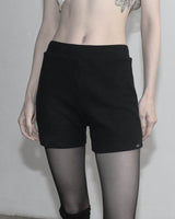 Metal Triclipse Cotton Mini Shorts Black