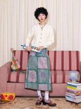 Printed vintage A-line skirt