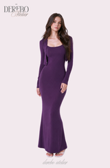 Violet Sleeveless Long Dress Cardigan Set (REGULAR)