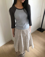 Quilo Check Midi Skirt