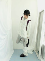 Punch Damage Hooded Knitwear Zip-Up