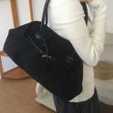 シャーピン スエードレザーコンビネーションショルダーバッグ