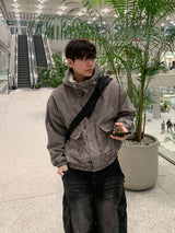  Ravel fleece corduroy hooded jumper