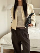 All day semi wide slacks(3color)