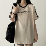 UN Lettering Track Line Oversized Fit Short Sleeve T-shirt