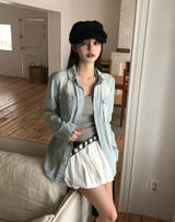Icy Western Pocket Denim Shirt