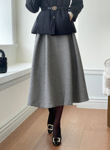 25FW★ マリンハウンドチェック裏起毛スパンフレアスカート