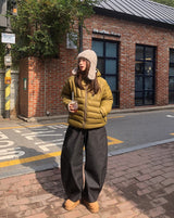 ベンズヘリンボーンカーブドバルーンデニムパンツ