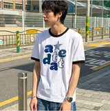Essential Standard Short-Sleeve Ringer T-Shirt Alpha Appliqué White