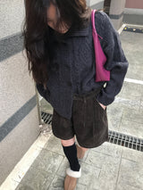 ウールフィッシャーハイネックカーディガン
