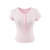 Lora Button Slim Tee