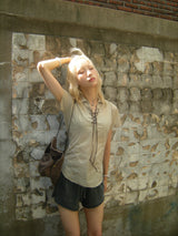 aldiyouu line product T-shirt Beige