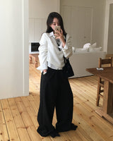 Meld Buckle Pintuck Slacks Pants
