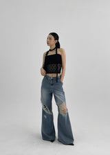 [MADE] Evelet SET - Lace tube top muffler