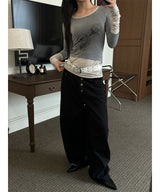 Button cotton wide pants(4color)