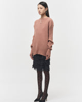 Bluesf merino wool henry neck knitwear - Peach