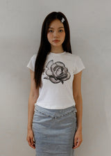Rose Stud Graphic T-Shirt_White