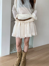 POM CHIFFON SKIRT (2C)