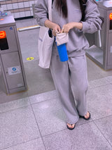 ポエティックツーウェイスウェットパンツ、メランジホワイト