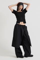 ノースリーブ レイヤードトップス, Black