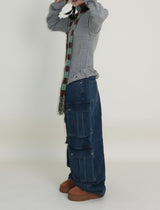 Zelda Double Pocket String Wide Denim Pants