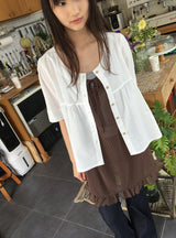 Zelda Dot Frill See-through Sleeveless Layered One Piece