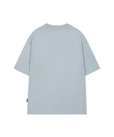 エンジェルラビットアスキーグラフィックオーバーフィットTシャツ - グレイッシュブルー