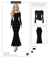 ドレープ リップ ネック アシム トップ ロング スリーブ (3color)