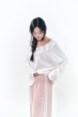 Velvet Lace Track Pants Pink