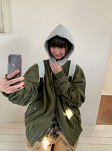 [unisex] ユーインビーツーウェイシャーリングフードフライトジャンパー