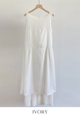 ケッズ ノースリーブ フレア ロングワンピース (Belt Set)