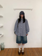 Sapney Incision Denim Midi Skirt