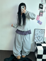 SNOW WING BALLOON GLEECE LONG PANTS 🤍🖤🧸3COLOR
