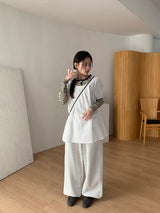 Mibat Stripe Henley Neck Long Sleeve Tee