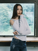 アイレットオフショルダー L/S (LIGHT BLUE)