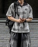 Daily Dirty Washing Collar Short-Sleeved T-shirt
