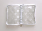 [A6] Heart Lover's Club: 6-ring diary cover - white